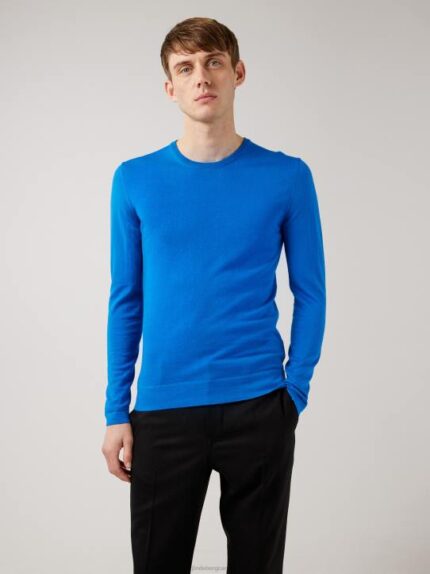 Nigel Silk Wool Sweater True Blue Men J.Lindeberg Clothing 66XF2370