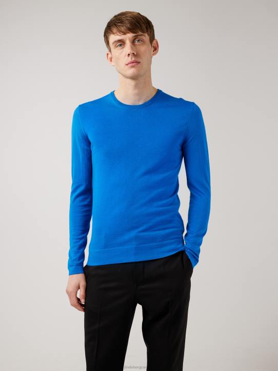 Nigel Silk Wool Sweater True Blue Men J.Lindeberg Clothing 66XF2370 - Image 1