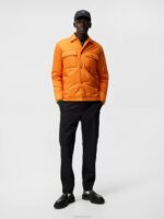 Nile Nylon Overshirt Russet Orange Men J.Lindeberg Clothing 66XF1191 - Image 3