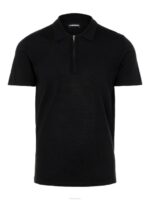 Nino Knitted Polo Black Men J.Lindeberg Clothing 66XF2114 - Image 4