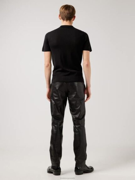 Nino Knitted Polo Black Men J.Lindeberg Clothing 66XF2114