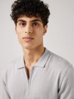 Nino Knitted Polo Stone Grey Men J.Lindeberg Clothing 66XF2112 - Image 3