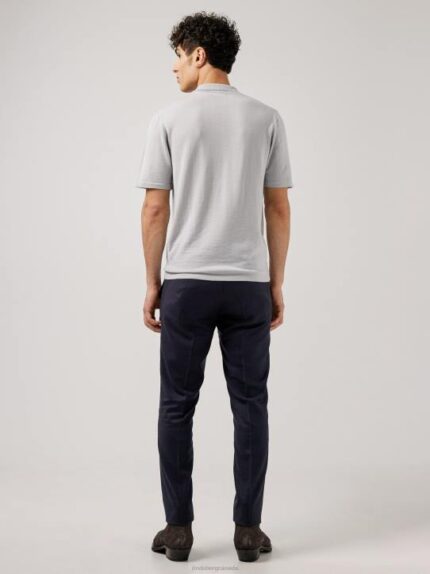 Nino Knitted Polo Stone Grey Men J.Lindeberg Clothing 66XF2112