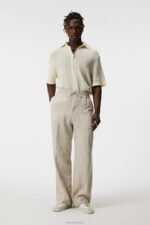 Noah Wide Linen Pants Cloud White Men J.Lindeberg Clothing 66XF1127 - Image 3