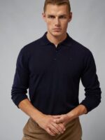 Noel Light Merino Polo Navy Men J.Lindeberg Clothing 66XF1079 - Image 3