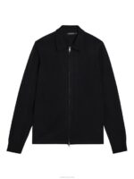 Nyle Merino Zip Cardigan Black Men J.Lindeberg Clothing 66XF2314 - Image 4