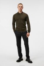 Nyle Merino Zip Cardigan Forest Green Men J.Lindeberg Clothing 66XF1010 - Image 2