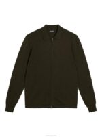 Nyle Merino Zip Cardigan Forest Green Men J.Lindeberg Clothing 66XF1010 - Image 5