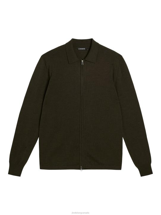 Nyle Merino Zip Cardigan Forest Green Men J.Lindeberg Clothing 66XF1010 - Image 5
