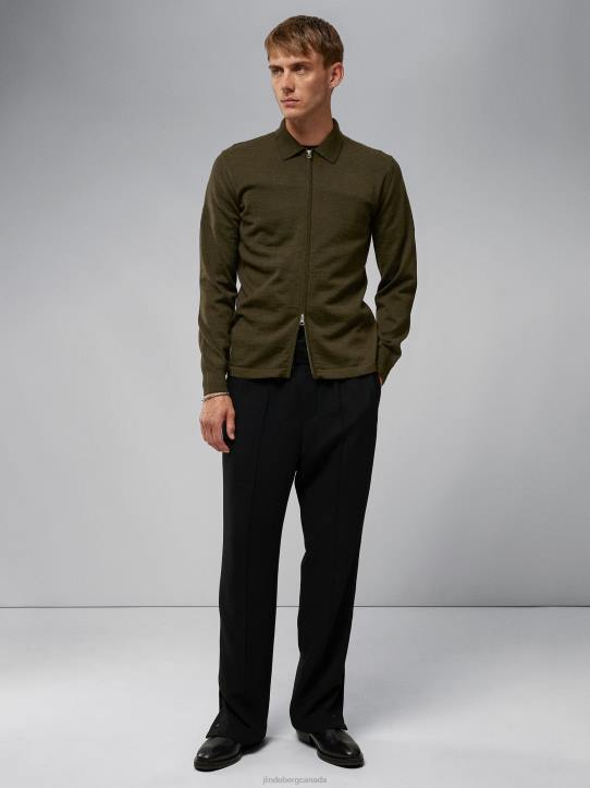Nyle Merino Zip Cardigan Forest Green Men J.Lindeberg Clothing 66XF2316 - Image 2