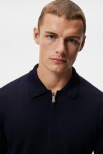 Nyle Merino Zip Cardigan Navy Men J.Lindeberg Clothing 66XF1045 - Image 4