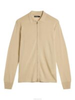 Nyle Merino Zip Cardigan Safari Beige Men J.Lindeberg Clothing 66XF1046 - Image 5