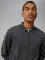 Nyle Merino Zip Cardigan Volcanic Ash Men J.Lindeberg Clothing 66XF2315 - Image 3