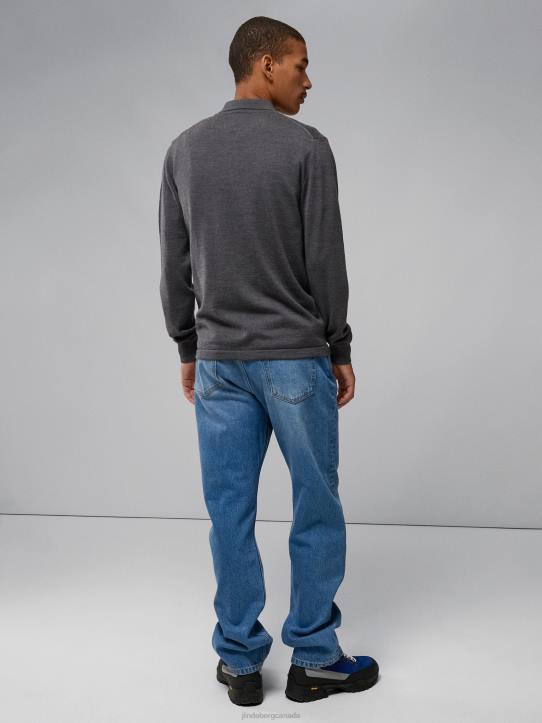 Nyle Merino Zip Cardigan Volcanic Ash Men J.Lindeberg Clothing 66XF2315 - Image 1