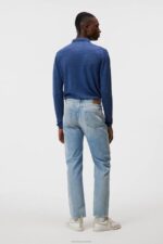 Nylo Linen Blend Full Zip Blue Quartz Men J.Lindeberg Clothing 66XF1033 - Image 2