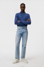 Nylo Linen Blend Full Zip Blue Quartz Men J.Lindeberg Clothing 66XF1033 - Image 3