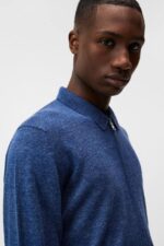 Nylo Linen Blend Full Zip Blue Quartz Men J.Lindeberg Clothing 66XF1033 - Image 4