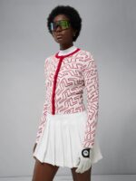 Odessa Cardigan Bridge Swirl White Women J.Lindeberg Clothing 66XF2829