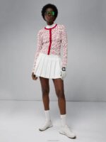 Odessa Cardigan Bridge Swirl White Women J.Lindeberg Clothing 66XF2829 - Image 3