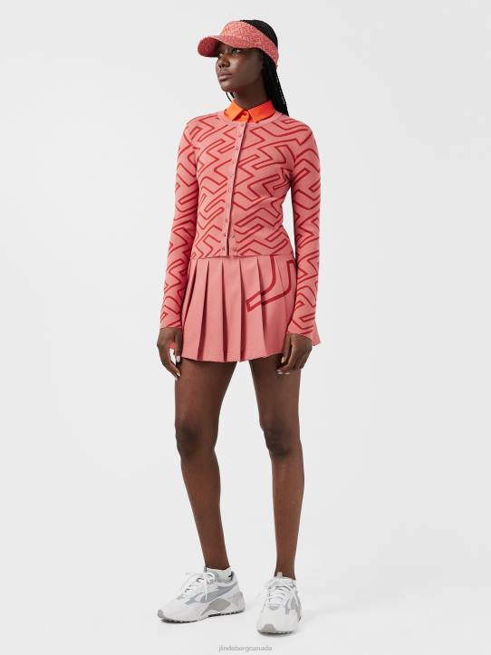 Odessa Golf Cardigan Faded Rose Bridge Monogram Women J.Lindeberg Clothing 66XF2833 - Image 2