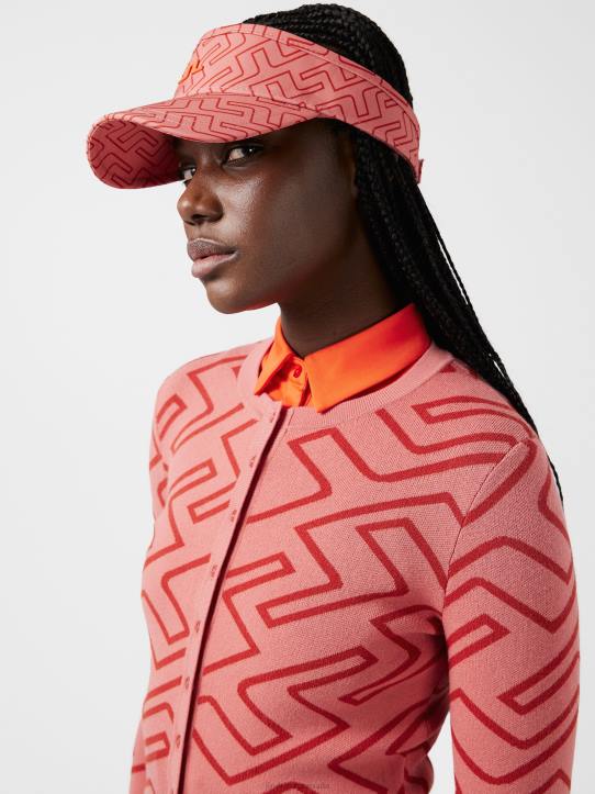 Odessa Golf Cardigan Faded Rose Bridge Monogram Women J.Lindeberg Clothing 66XF2833 - Image 3