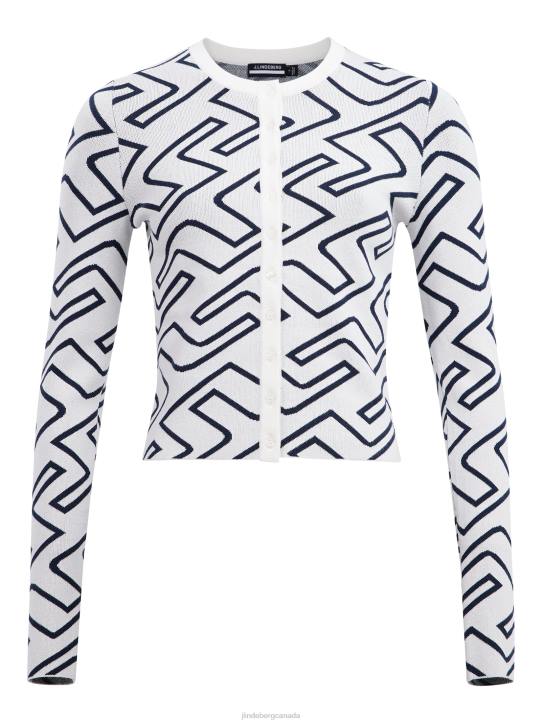 Odessa Golf Cardigan Navy Bridge Monogram Women J.Lindeberg Clothing 66XF2832 - Image 4