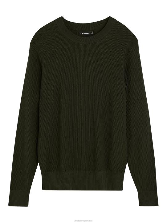 Oliver Structure Sweater Forest Green Men J.Lindeberg Clothing 66XF2308 - Image 4