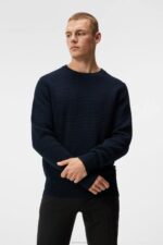 Oliver Structure Sweater Navy Men J.Lindeberg Clothing 66XF1004