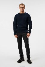 Oliver Structure Sweater Navy Men J.Lindeberg Clothing 66XF1004 - Image 3