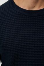 Oliver Structure Sweater Navy Men J.Lindeberg Clothing 66XF1004 - Image 5