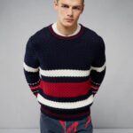 Orion Color Block Sweater Navy Men J.Lindeberg Clothing 66XF2301