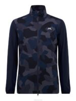 Packlight Print Golf Jacket Navy Camo Men J.Lindeberg Clothing 66XF2497 - Image 4