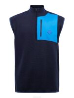 Patch Sweater Vest Navy Men J.Lindeberg Clothing 66XF2335 - Image 4