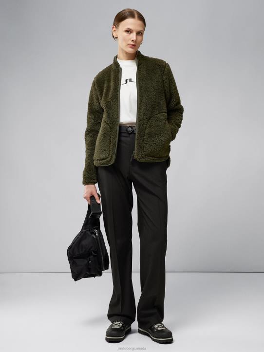 Patricia Pile Fleece Jacket Forest Green Women J.Lindeberg Clothing 66XF2815 - Image 2