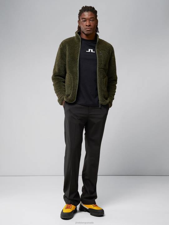 Patrik Pile Fleece Jacket Forest Green Men J.Lindeberg Clothing 66XF2270 - Image 2