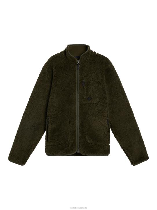 Patrik Pile Fleece Jacket Forest Green Men J.Lindeberg Clothing 66XF2270 - Image 3