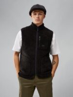 Patrik Pile Fleece Vest Black Men J.Lindeberg Clothing 66XF2271