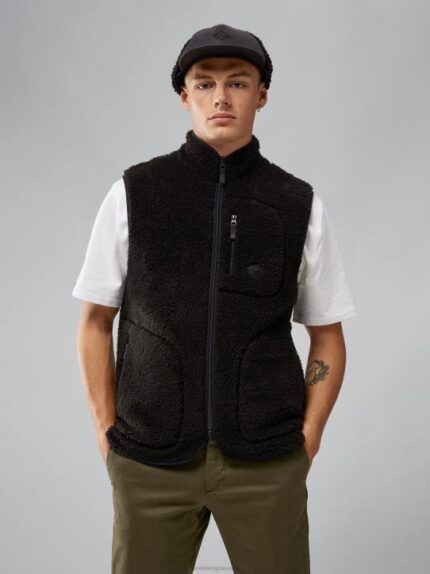 Patrik Pile Fleece Vest Black Men J.Lindeberg Clothing 66XF2271