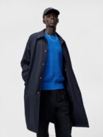 Paxton Raglan Wool Coat Navy Men J.Lindeberg Clothing 66XF930