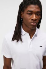 Peat Polo White Men J.Lindeberg Clothing 66XF103 - Image 3