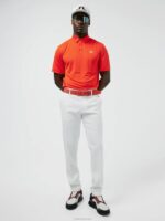 Peat Relaxed Fit Polo Tangerine Tango Men J.Lindeberg Clothing 66XF2070 - Image 3