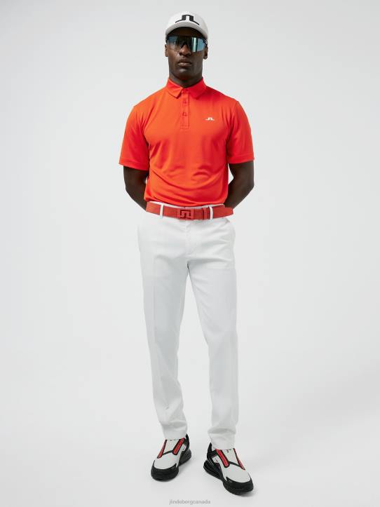Peat Relaxed Fit Polo Tangerine Tango Men J.Lindeberg Clothing 66XF2070 - Image 3