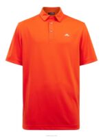 Peat Relaxed Fit Polo Tangerine Tango Men J.Lindeberg Clothing 66XF2070 - Image 5