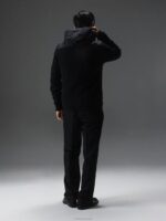 Perry Hybrid Hood Jacket Black Men J.Lindeberg Clothing 66XF2276 - Image 2
