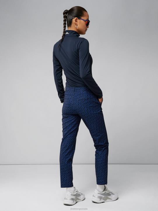 Pia Print Pant Nautical Blue Bridge Monogram Women J.Lindeberg Clothing 66XF2773 - Image 1