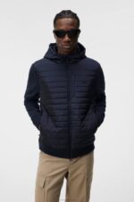 Pierre Knitted Hybrid Jacket Navy Men J.Lindeberg Clothing 66XF996
