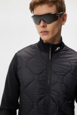 Quilt Hybrid Jacket Black Men J.Lindeberg Clothing 66XF692 - Image 4