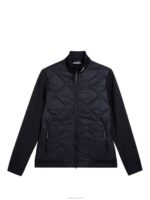 Quilt Hybrid Jacket Black Men J.Lindeberg Clothing 66XF692 - Image 5