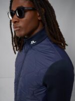 Quilt Hybrid Jacket Navy Men J.Lindeberg Clothing 66XF2424 - Image 3