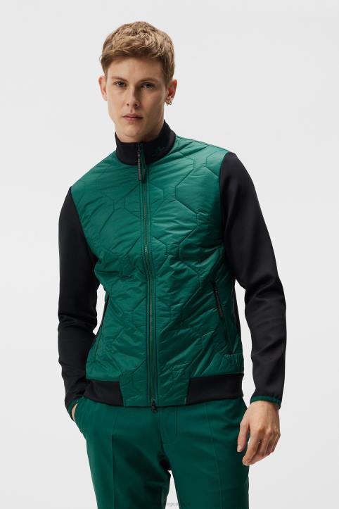 Quilt Hybrid Jacket Rain Forest Men J.Lindeberg Clothing 66XF690 - Image 1